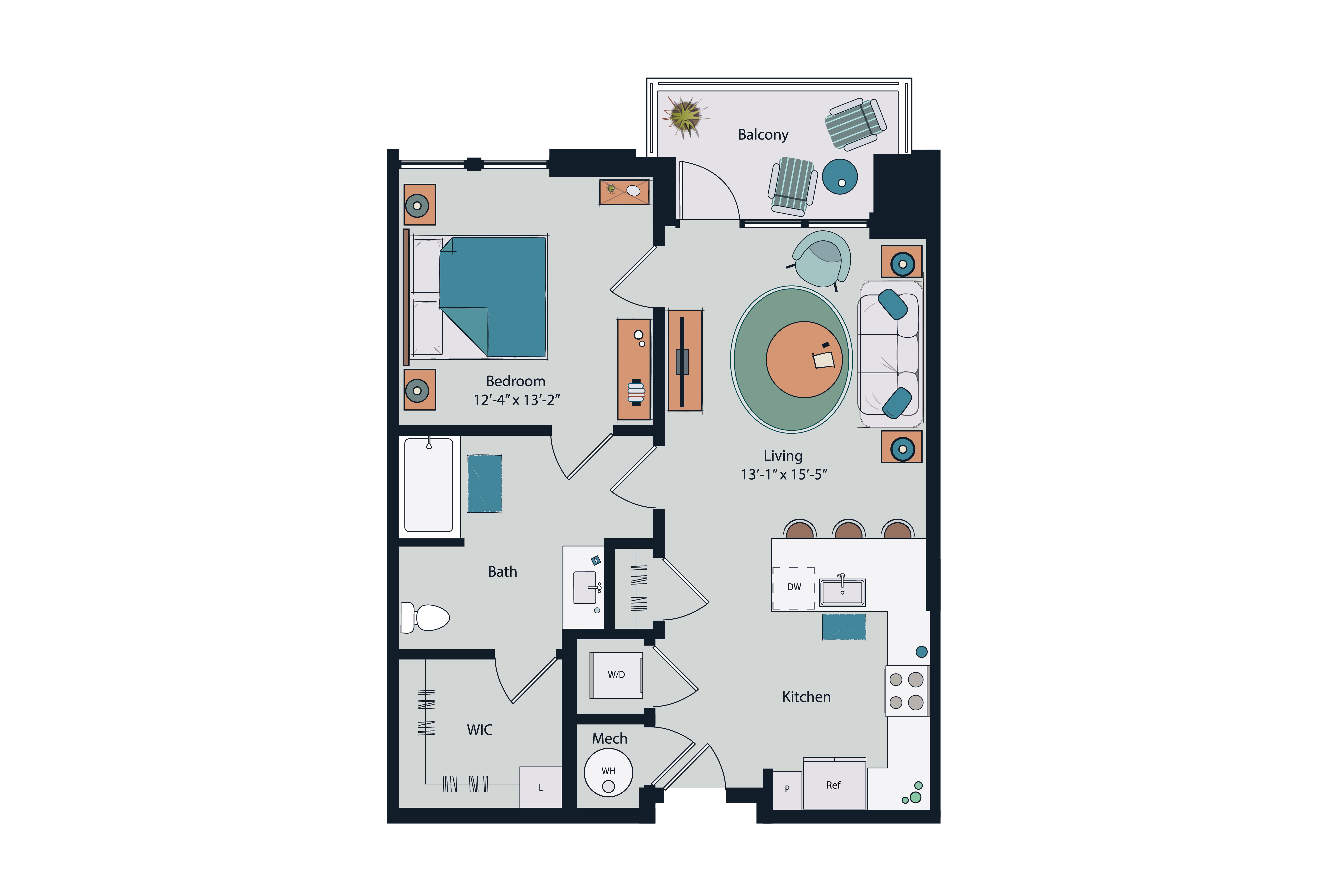 Floor plan layout diagram for A4